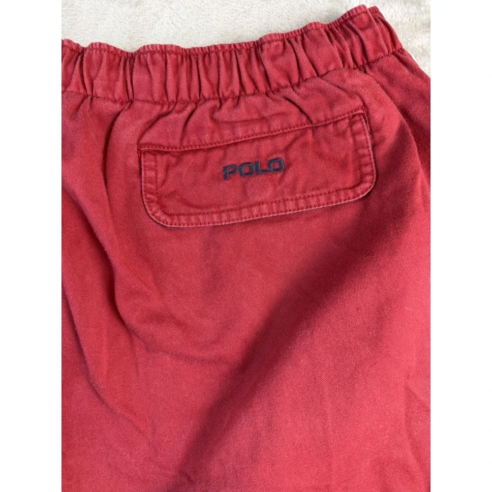 Y2k Polo Ralph Lauren Shorts Mens XXL Khaki Red Classic Fit Drawstring Cotton